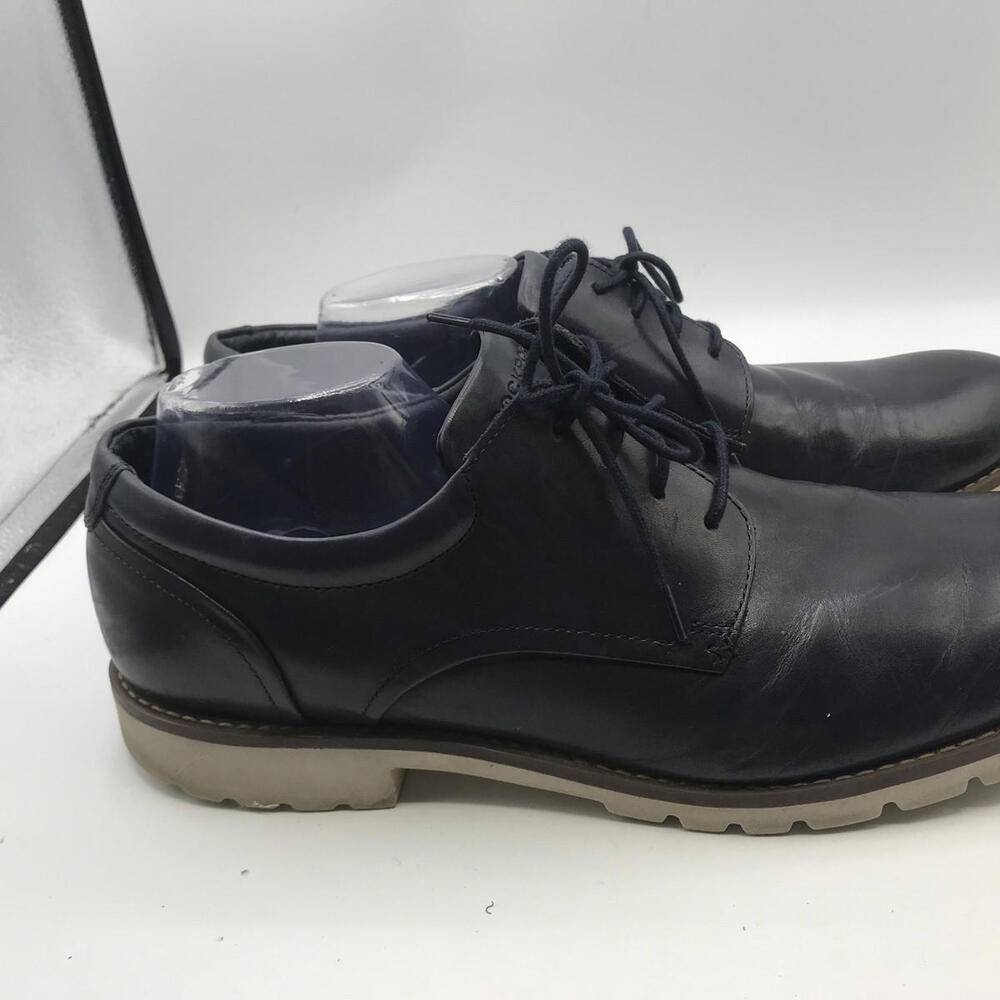 Rockport Colben CH3953 Navy Blue Leather Lightweight White Sole - Mens US 13